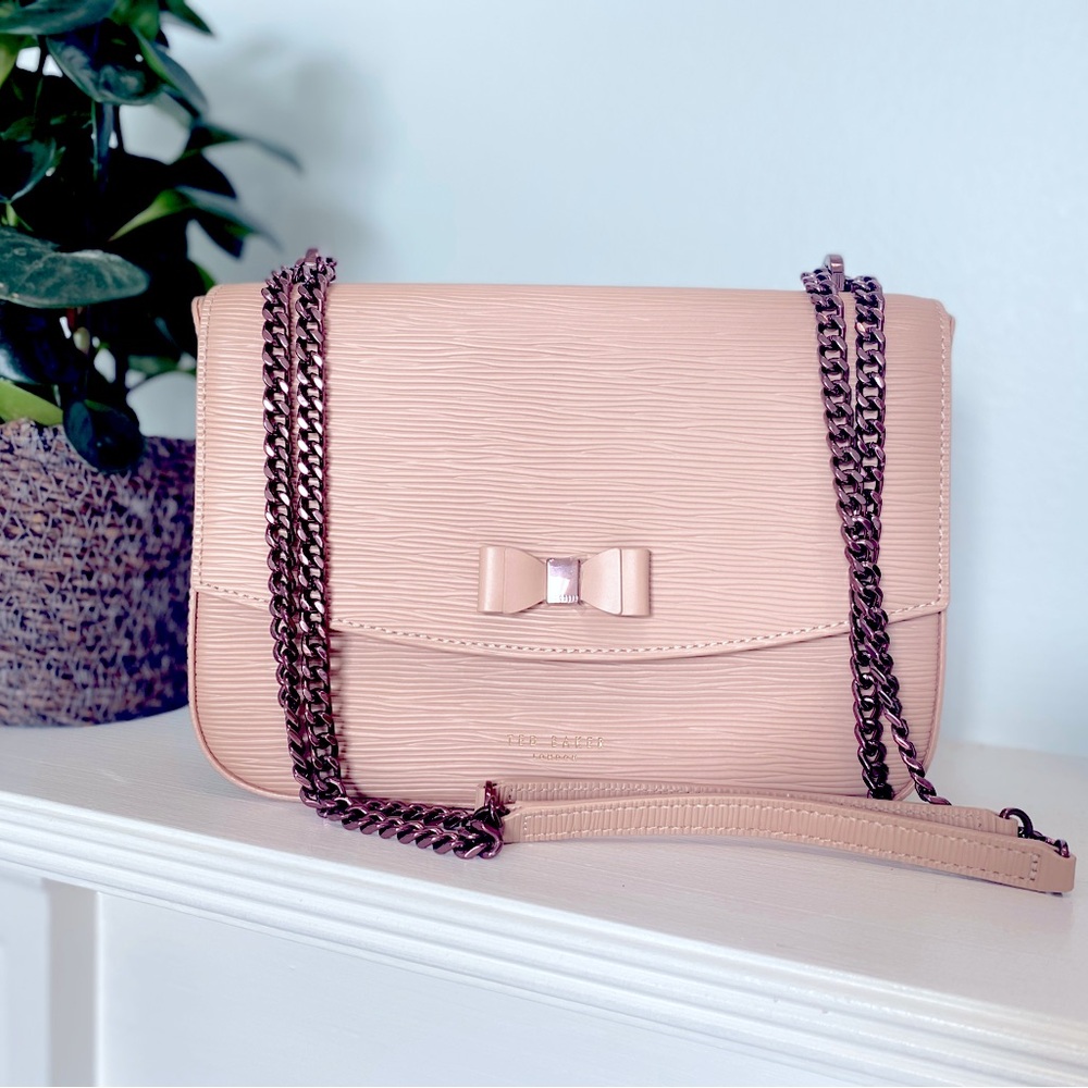 Ted Baker Taupe/Pink Danieel Cross Body Handbag EUC